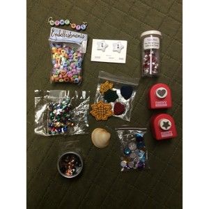 Crafting Paper Punch Beads Buttons Supplies
